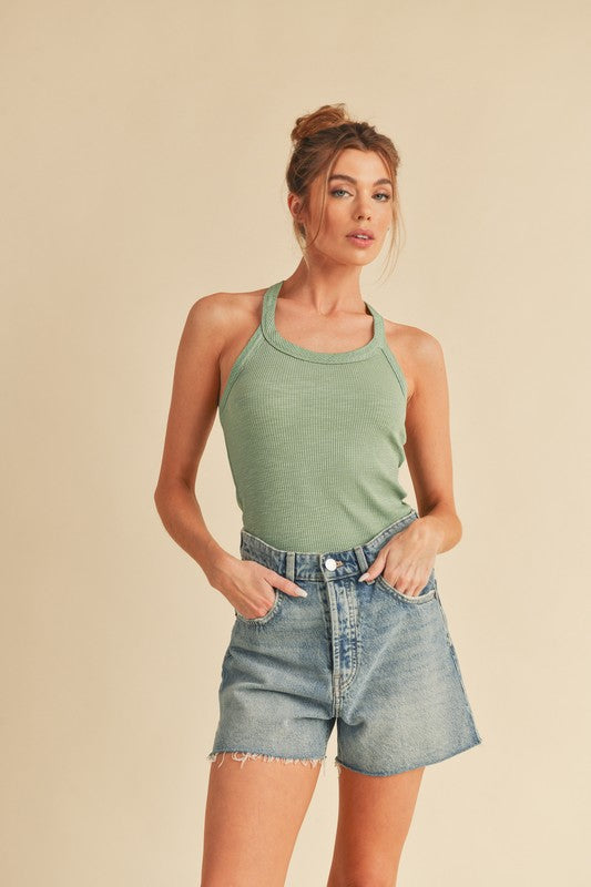 "Olivia Scoop Neck Ribbed Tank – Sleek & Versatile, Soft Ribbed Fabric, Flattering Scoop Neckline, Perfect for Layering & Effortless Everyday Style"