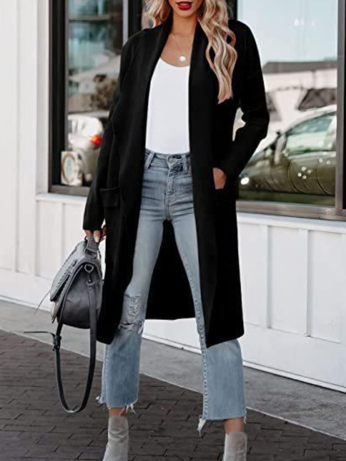 "Open Front Dropped Shoulder Outerwear – Effortlessly Chic, Relaxed Fit, Cozy & Lightweight, Perfect for Layering & Elevating Your Everyday Look."