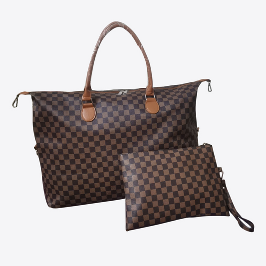 Checkered Two-Piece Bag Set