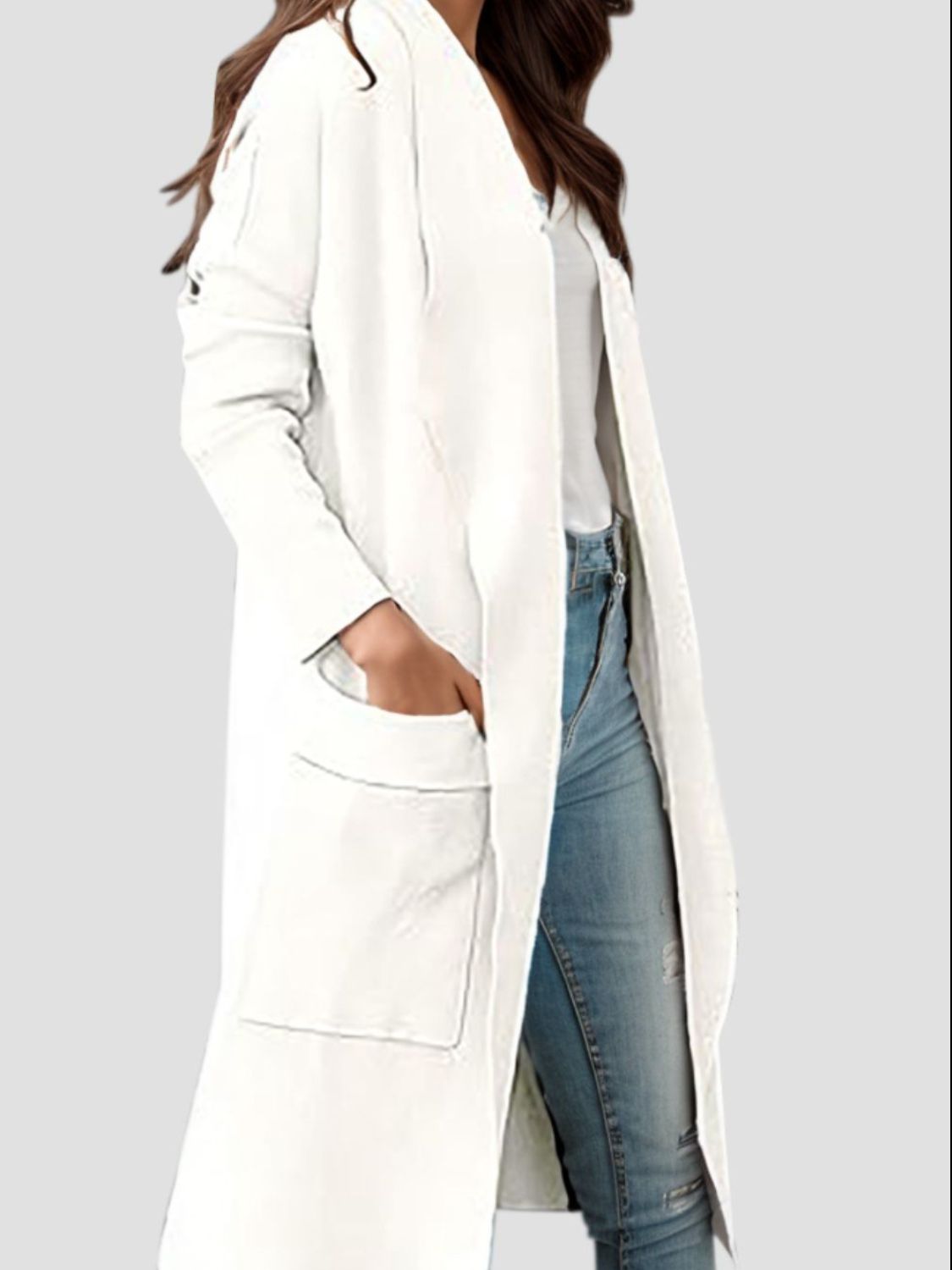 "Open Front Dropped Shoulder Outerwear – Effortlessly Chic, Relaxed Fit, Cozy & Lightweight, Perfect for Layering & Elevating Your Everyday Look."