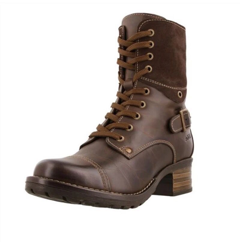 Stylish Mid-Heel Women's Boots with Lace-Up Design for Comfort & Stability"