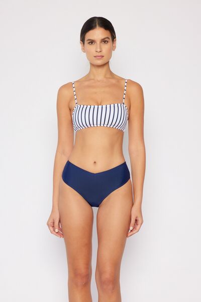 "Mary West Swim Striped Bikini Set – Stylish Two-Piece Swimsuit with Removable Padding, No Underwire, and High Stretch for a Flattering Beach Look"