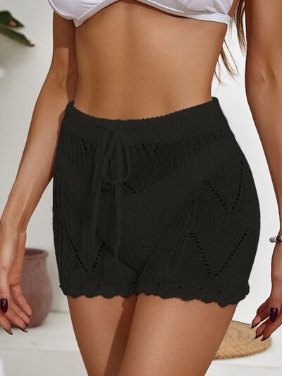 "Seraphina Drawstring Cutout Swim Shorts – Stylish, Stretchy & Comfortable Beachwear"