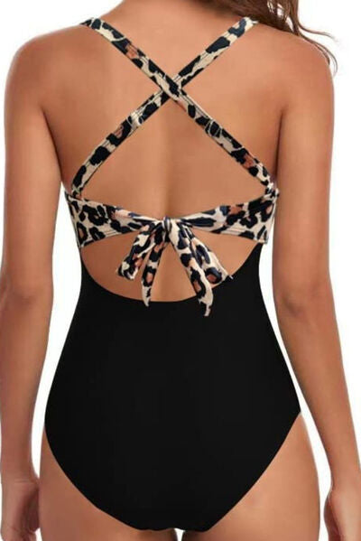 Tied Crisscross Cutout One-Piece Swimwear – Stylish & Flattering Women's Swimsuit | Adjustable Fit, Removable Padding, Stretchy Fabric | Perfect for Beach & Pool