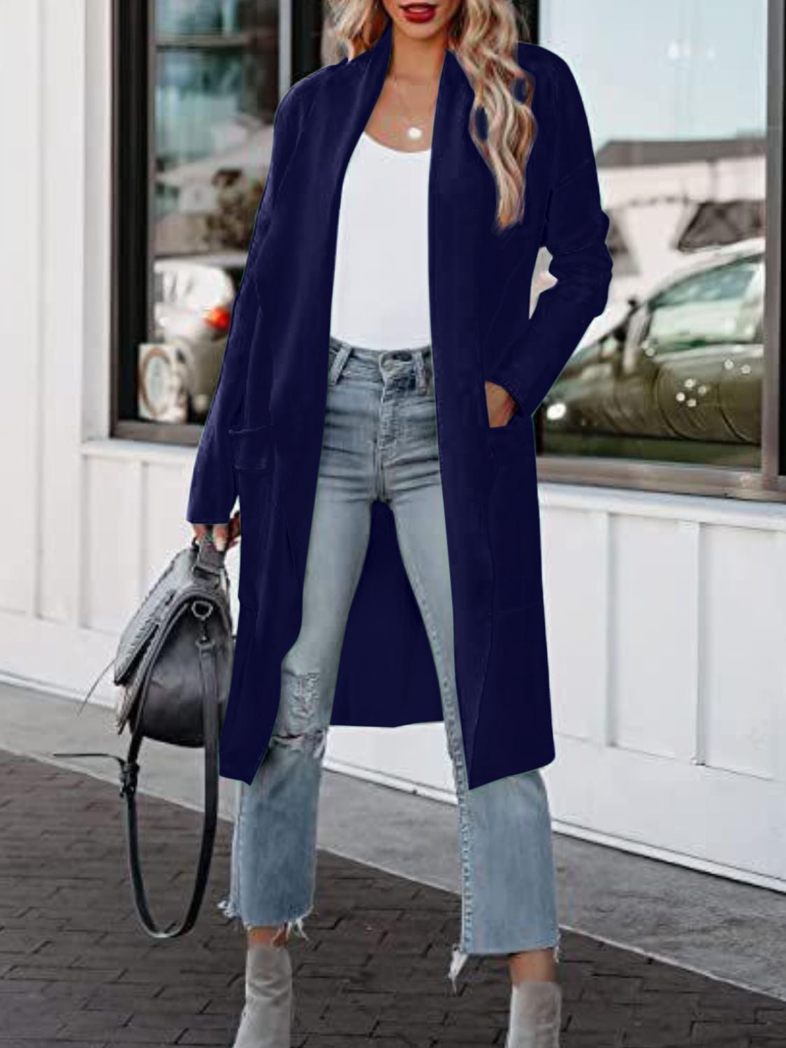 "Open Front Dropped Shoulder Outerwear – Effortlessly Chic, Relaxed Fit, Cozy & Lightweight, Perfect for Layering & Elevating Your Everyday Look."