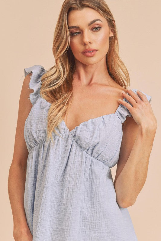 "Olivia Sweetheart Neck Ruffled Strap Top – Feminine & Flirty, Soft Flowy Fabric, Elegant Sweetheart Neckline, Chic Ruffled Straps, Perfect for Any Occasion"