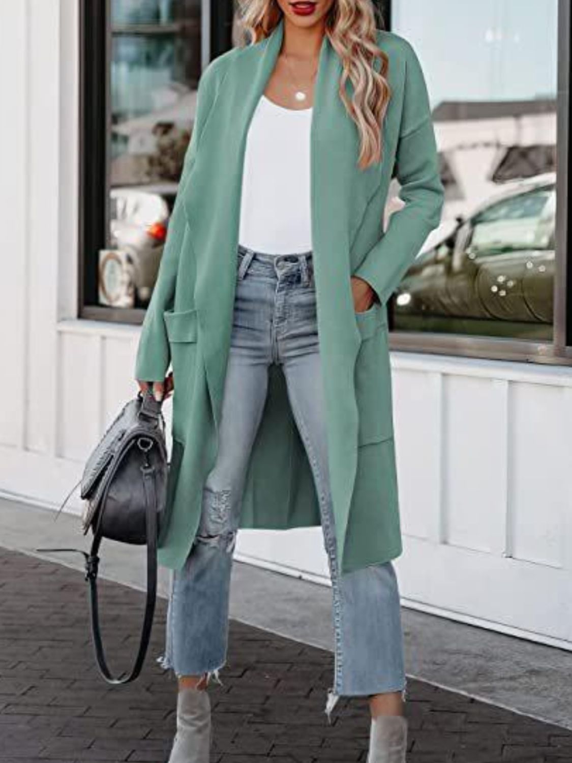 "Open Front Dropped Shoulder Outerwear – Effortlessly Chic, Relaxed Fit, Cozy & Lightweight, Perfect for Layering & Elevating Your Everyday Look."