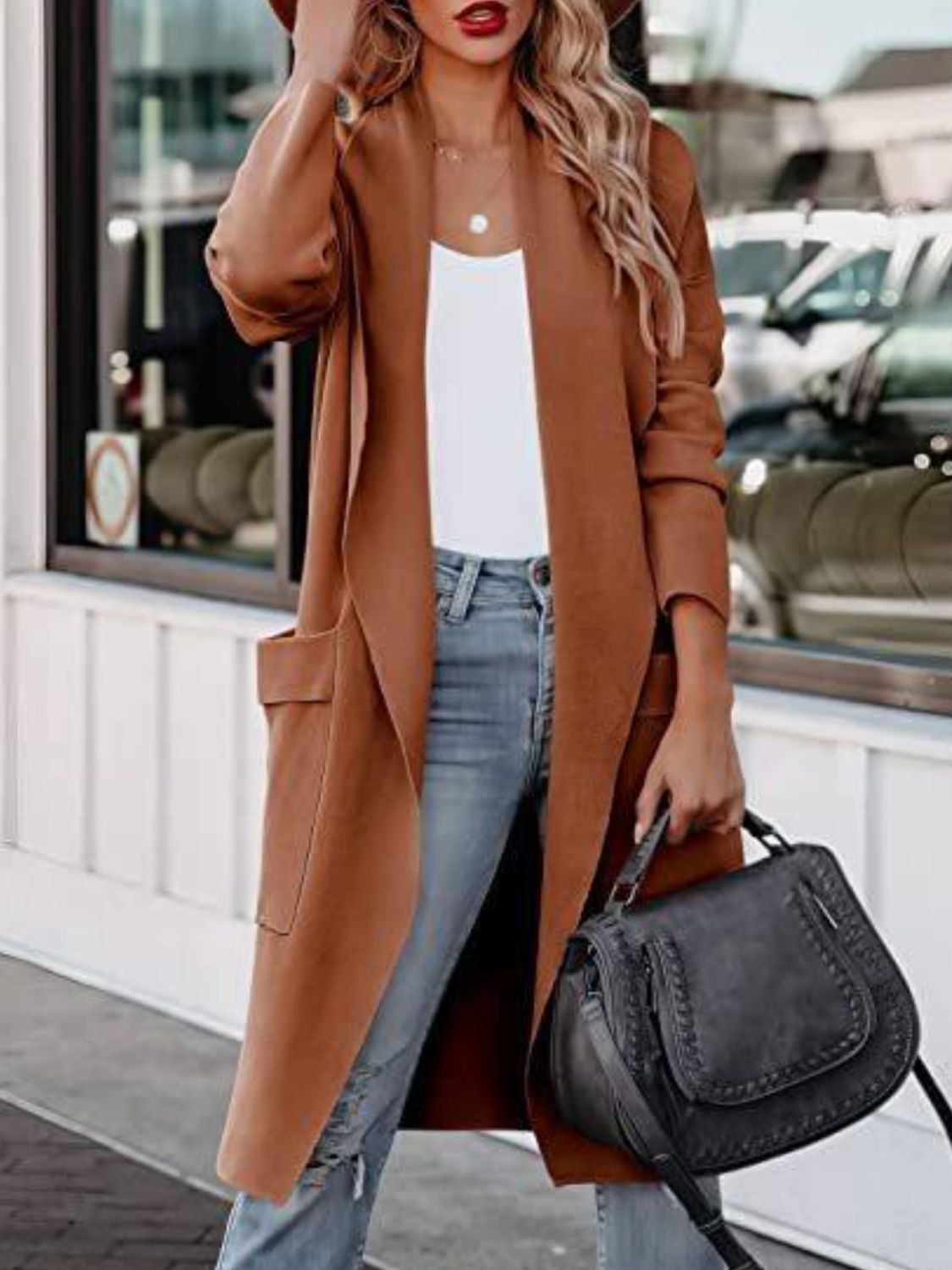 "Open Front Dropped Shoulder Outerwear – Effortlessly Chic, Relaxed Fit, Cozy & Lightweight, Perfect for Layering & Elevating Your Everyday Look."